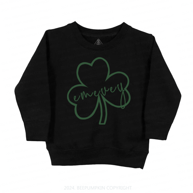 Shamrock Glitter Name St.Patricks Day Kids Sweatshirt