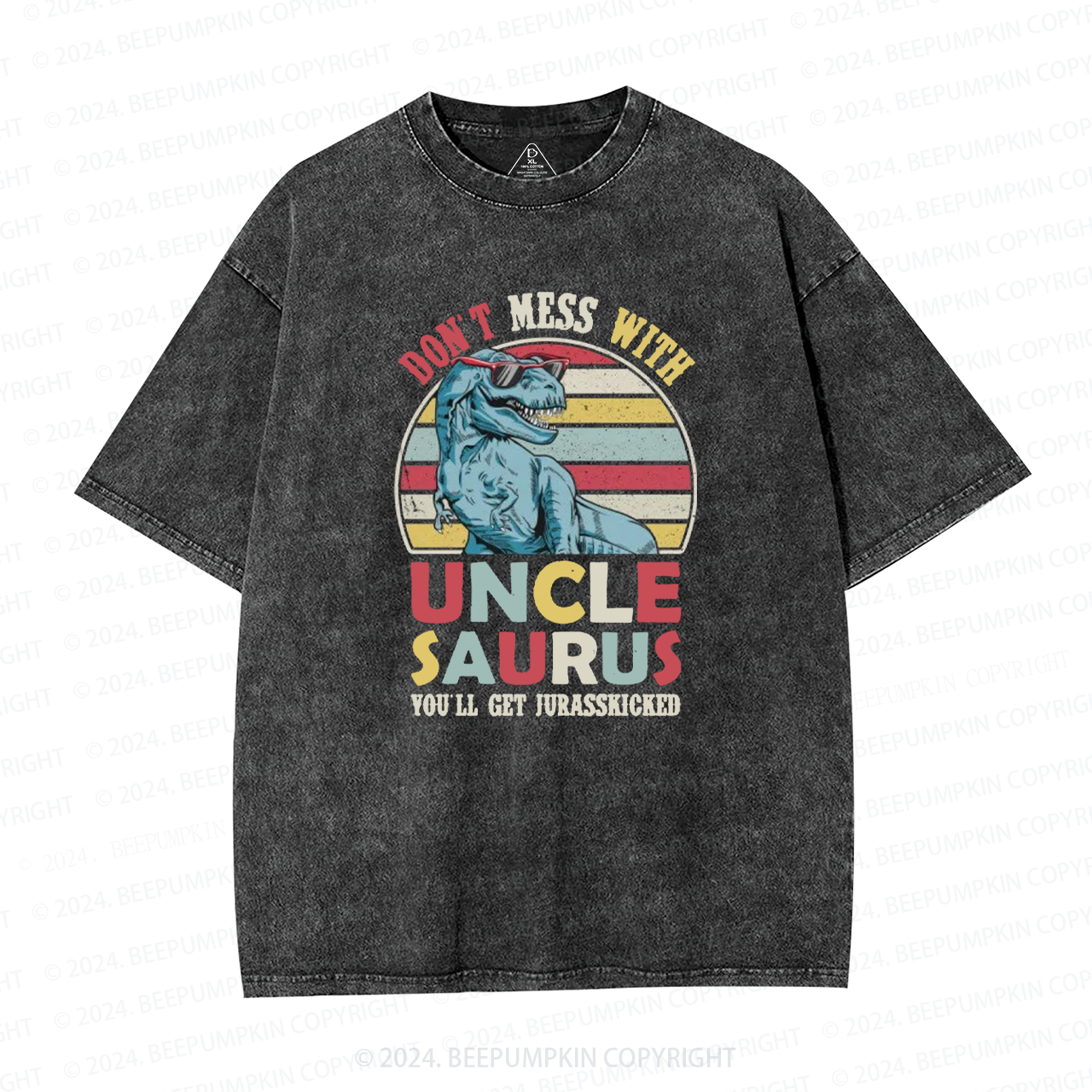 Personalized Retro Cool Uncle Washed T-Shirts