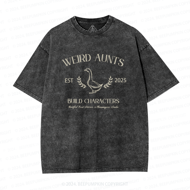 Personalized Vintage Silly Goose Weird Aunt Washed T-Shirts 