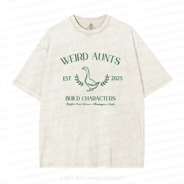 Personalized Vintage Silly Goose Weird Aunt Washed T-Shirts 
