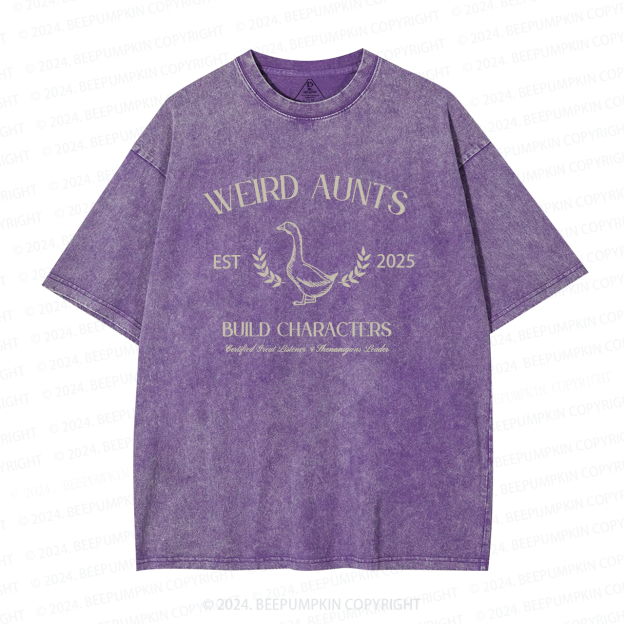 Personalized Vintage Silly Goose Weird Aunt Washed T-Shirts 