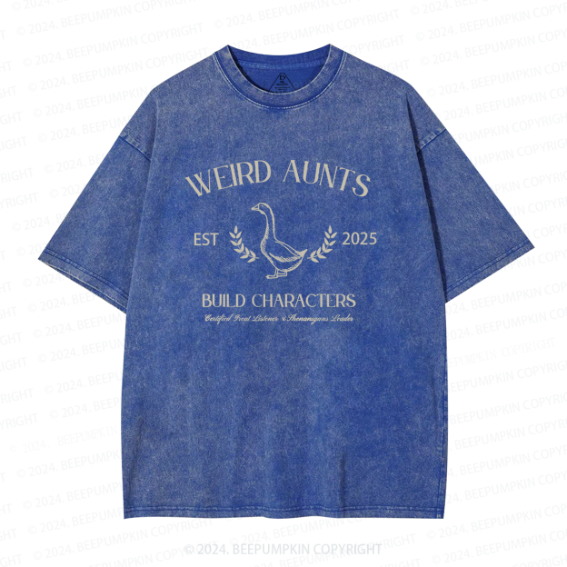 Personalized Vintage Silly Goose Weird Aunt Washed T-Shirts 