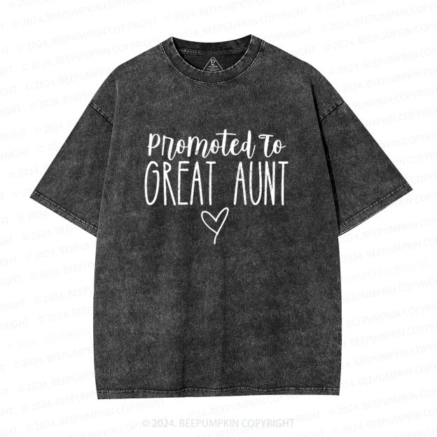 Promoted To Great Aunt Washed T-Shirts 