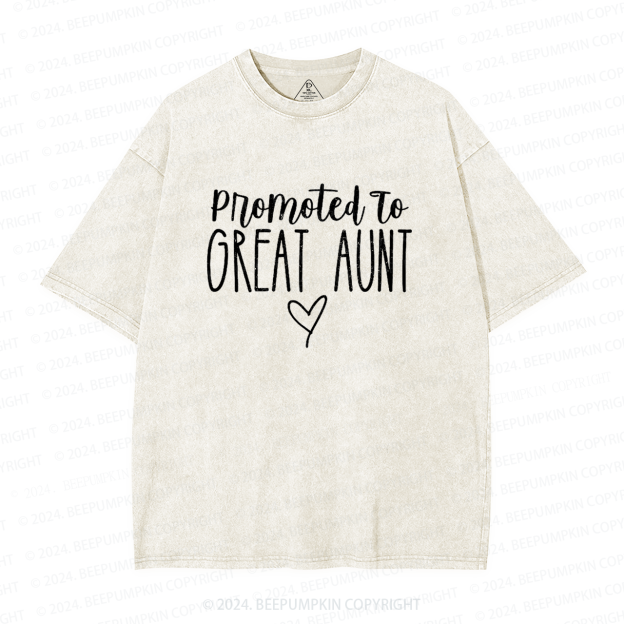 Promoted To Great Aunt Washed T-Shirts 