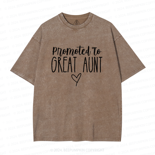 Promoted To Great Aunt Washed T-Shirts 