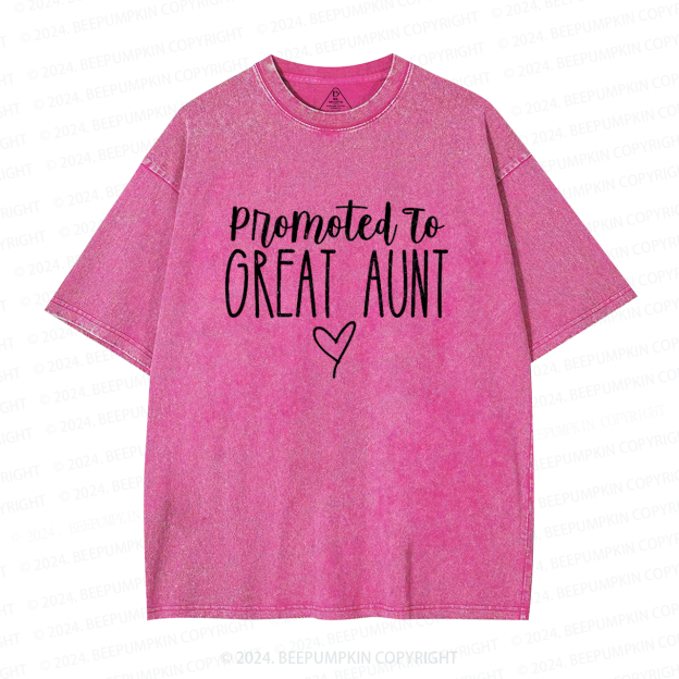 Promoted To Great Aunt Washed T-Shirts 