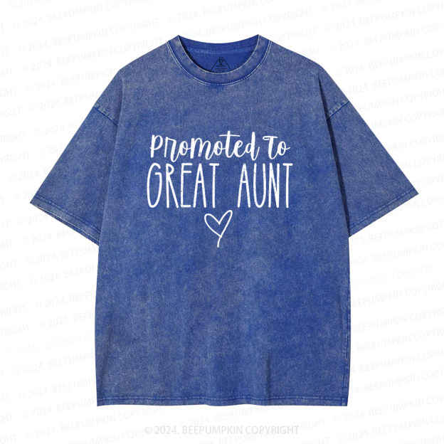 Promoted To Great Aunt Washed T-Shirts 