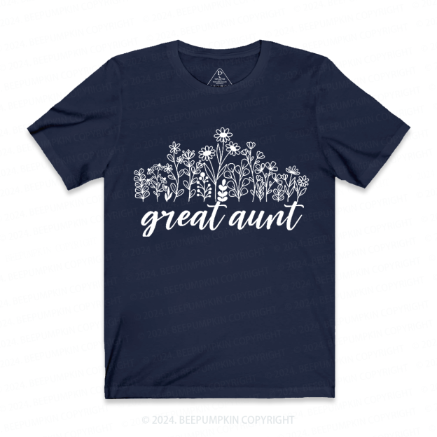 Great Aunt Flowers Aunt T-Shirts 