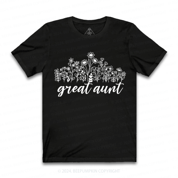 Great Aunt Flowers Aunt T-Shirts 