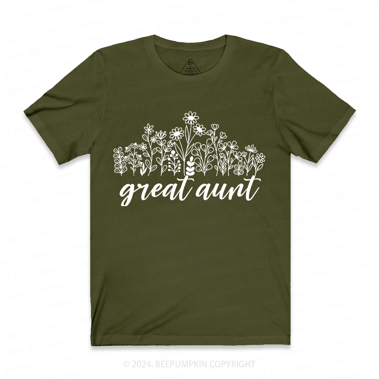 Great Aunt Flowers Aunt T-Shirts 