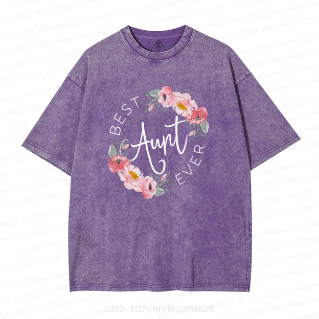 Best Flowers Aunt Washed T-Shirts 