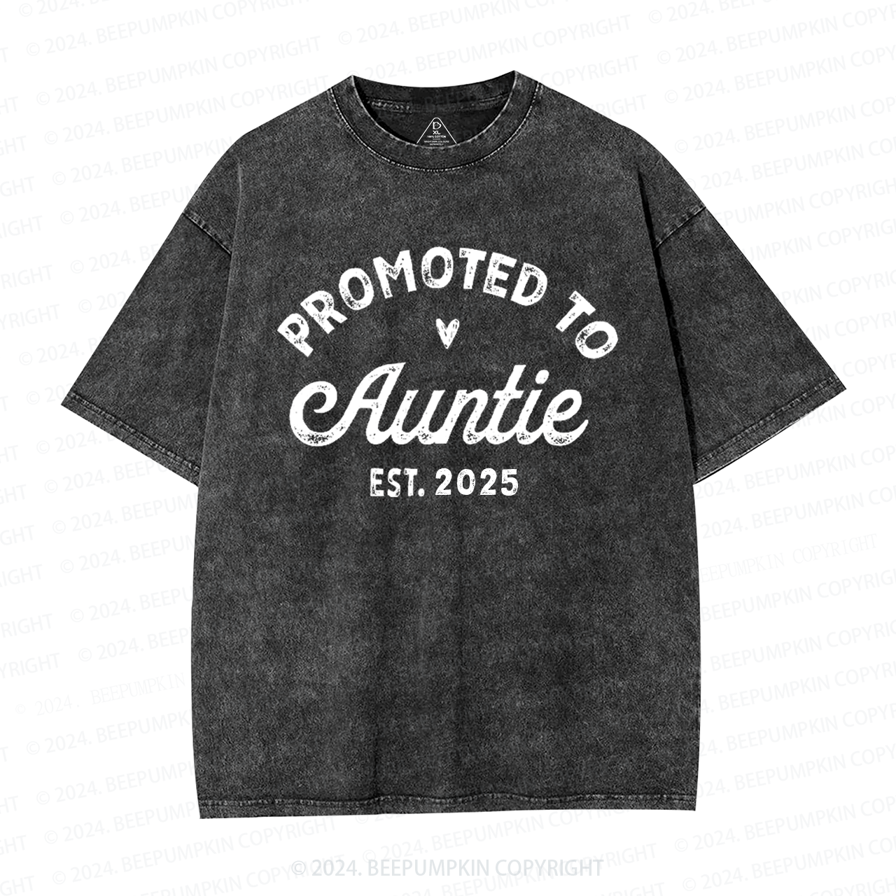 Personalized Established Promoted To Auntie Aunt Washed T-Shirts 