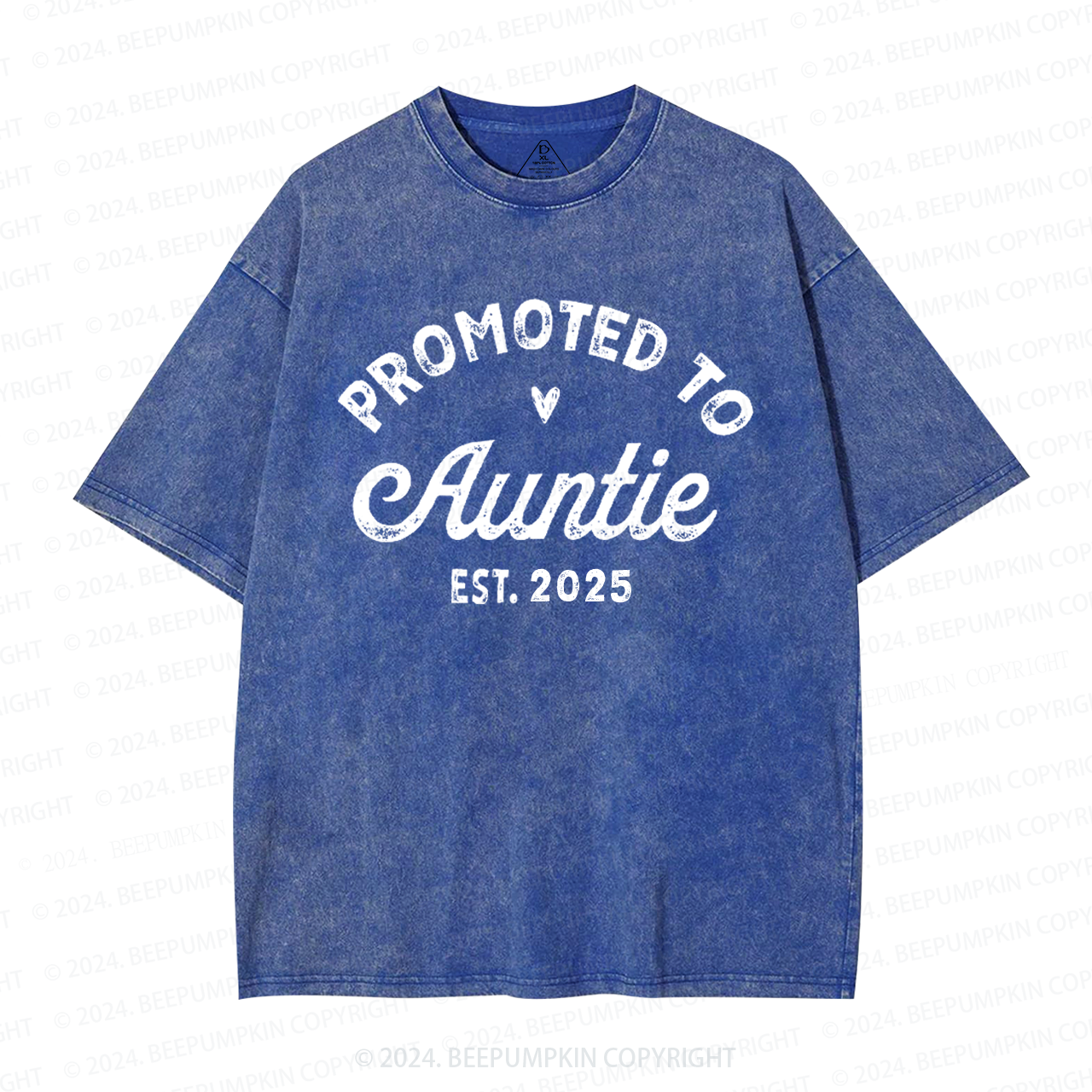 Personalized Established Promoted To Auntie Aunt Washed T-Shirts 