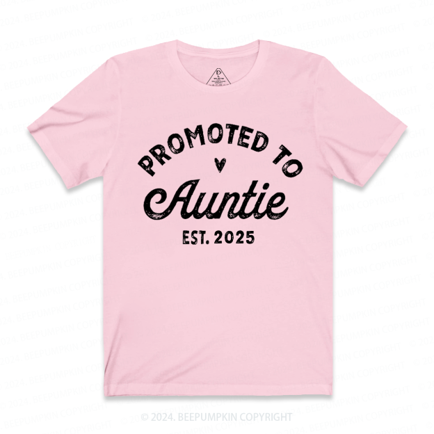 Personalized Established Promoted To Auntie Aunt T-Shirts 