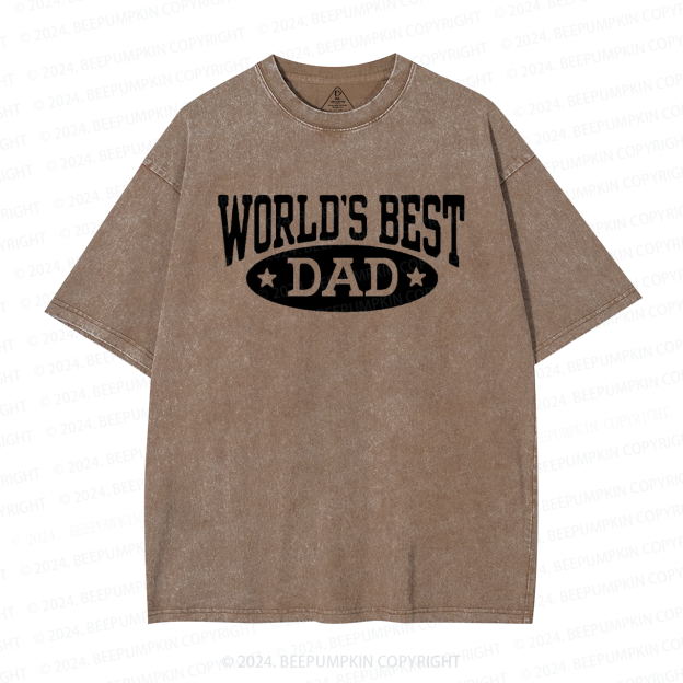 World's Best Dad Washed T-Shirts 