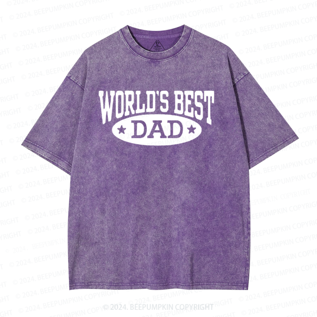World's Best Dad Washed T-Shirts 
