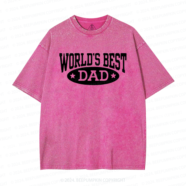 World's Best Dad Washed T-Shirts 