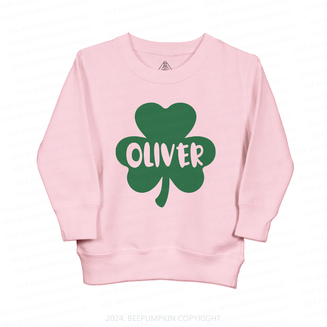 Personalized Shamrock With Name St.Patricks Day Kids Sweatshirt