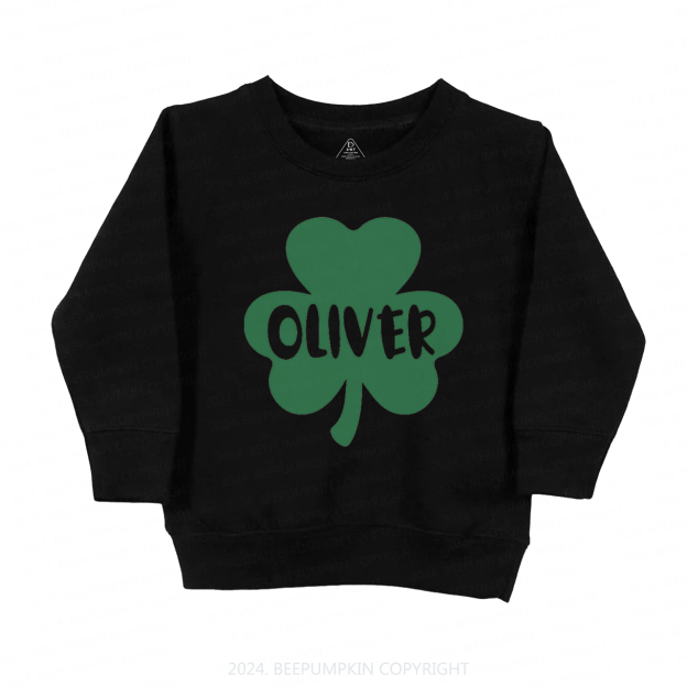 Personalized Shamrock With Name St.Patricks Day Kids Sweatshirt