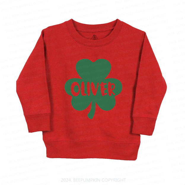 Personalized Shamrock With Name St.Patricks Day Kids Sweatshirt