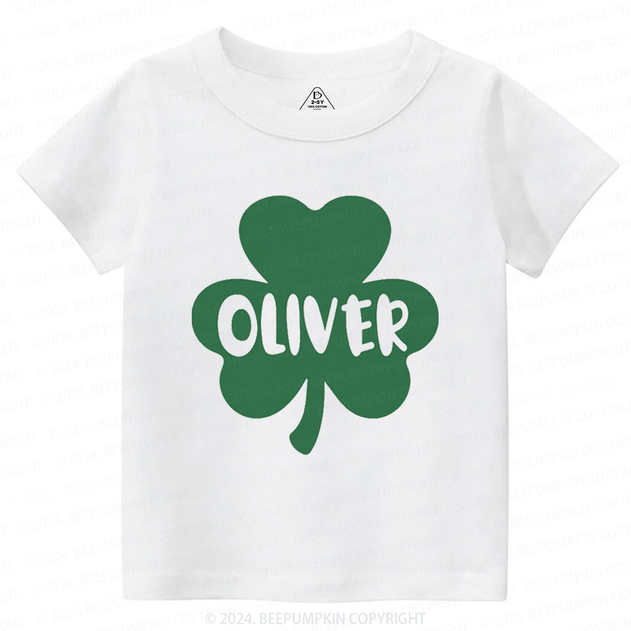 Personalized Shamrock With Name St.Patricks Day Toddler Tees