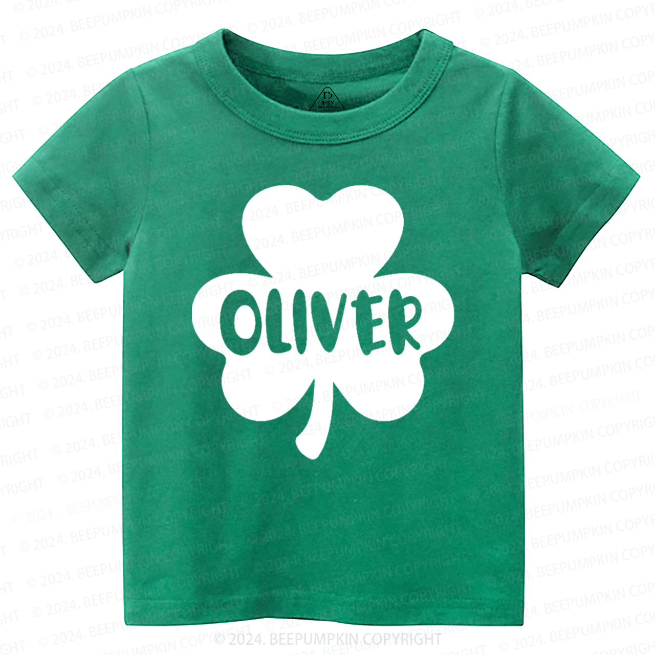 Personalized Shamrock With Name St.Patricks Day Toddler Tees