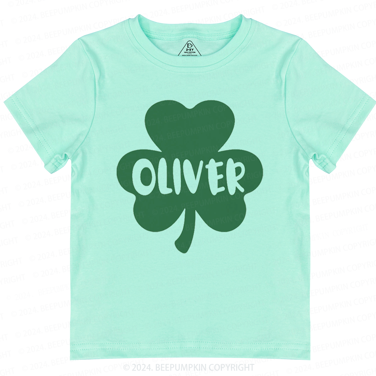 Personalized Shamrock With Name St.Patricks Day Toddler Tees