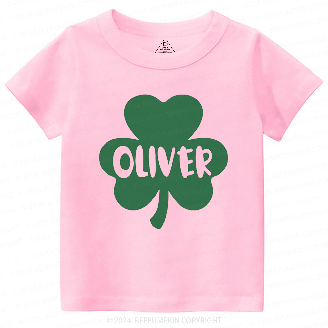 Personalized Shamrock With Name St.Patricks Day Toddler Tees