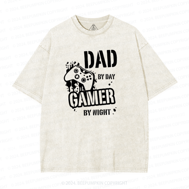 Dad By Day Gamer By Night Washed T-Shirts 