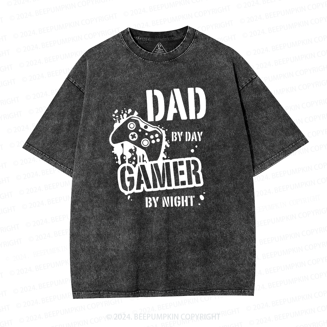 Dad By Day Gamer By Night Washed T-Shirts