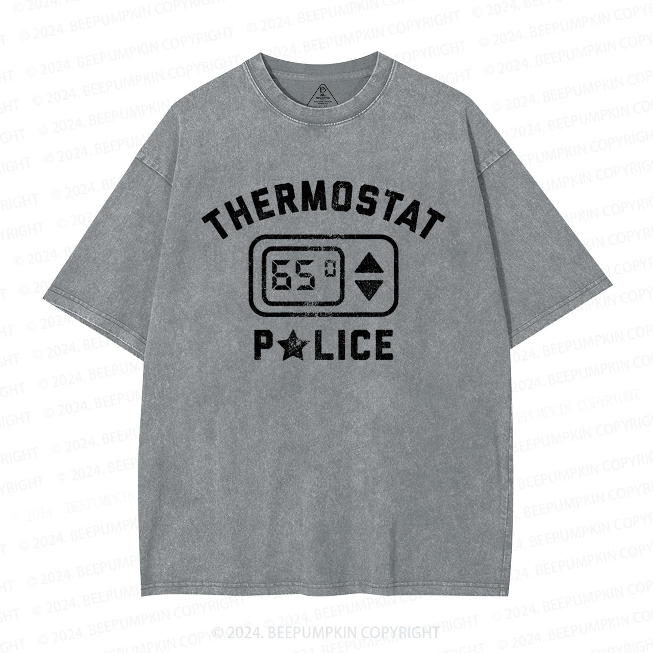 Thermostat Police Dad Washed T-Shirts 