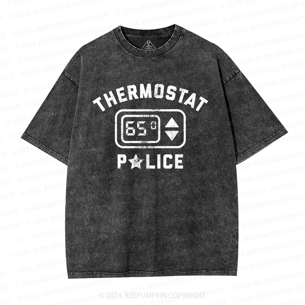 Thermostat Police Dad Washed T-Shirts 