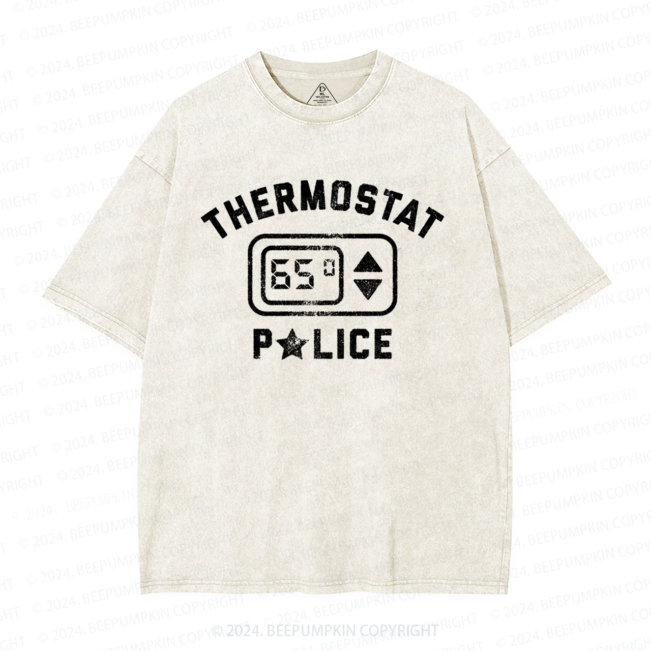 Thermostat Police Dad Washed T-Shirts 