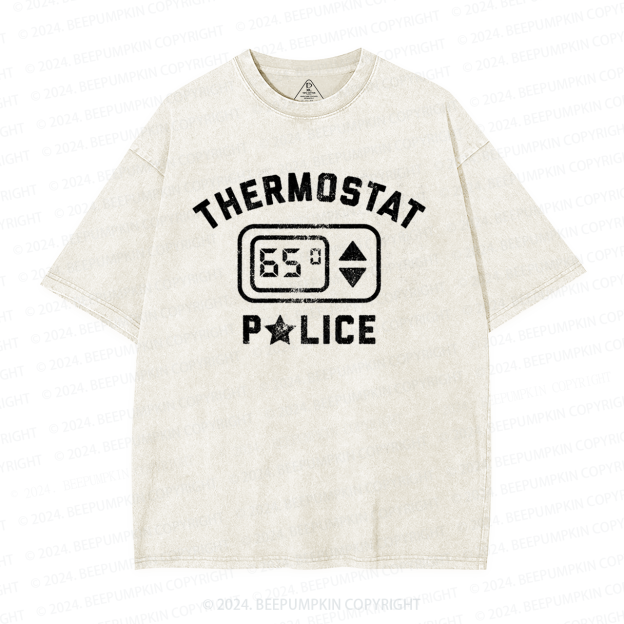 Thermostat Police Dad Washed T-Shirts 