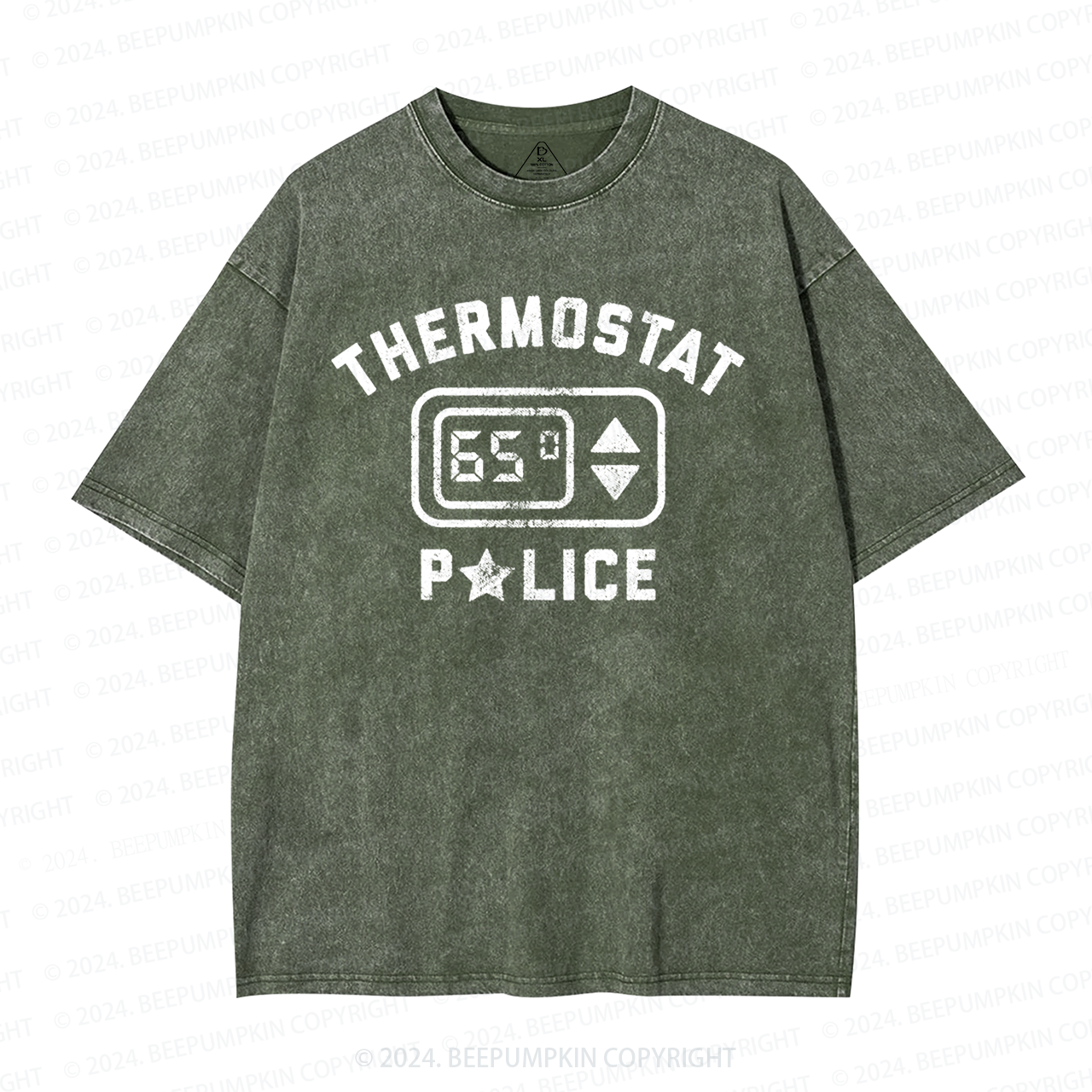 Thermostat Police Dad Washed T-Shirts 