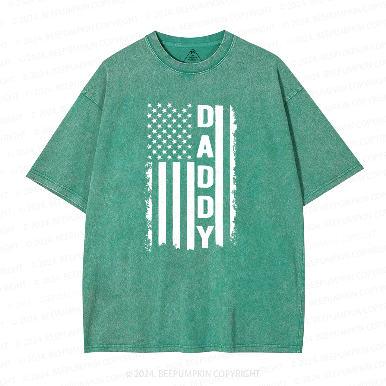 Daddy American Flag Dad Washed T-Shirts 