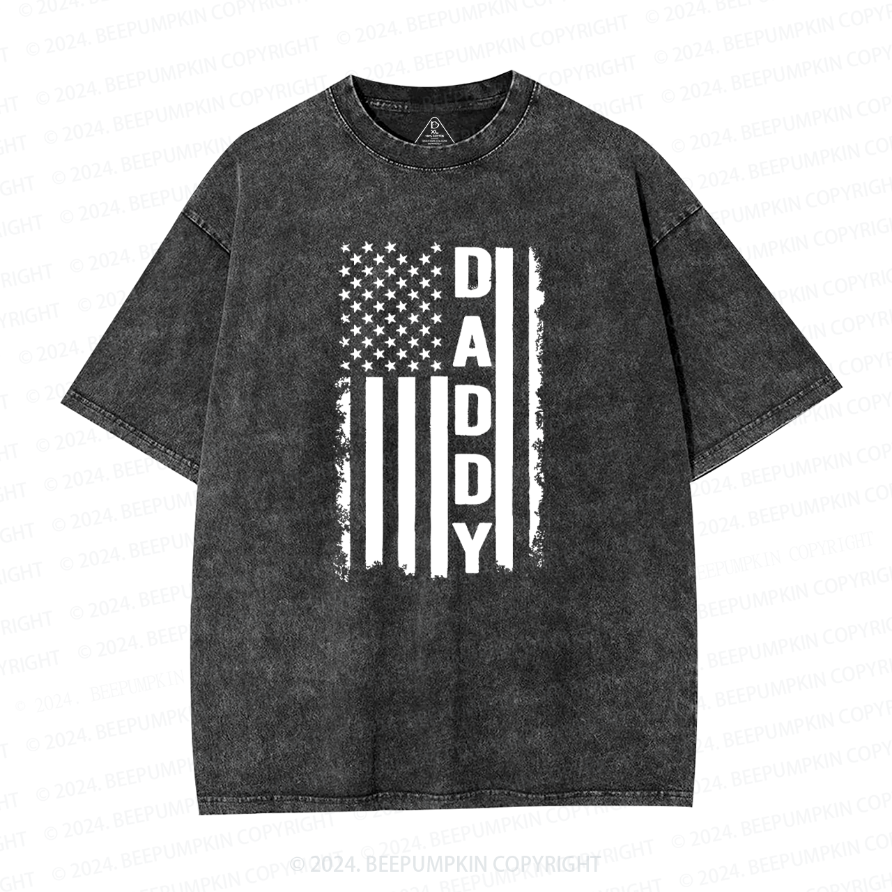 Daddy American Flag Dad Washed T-Shirts 