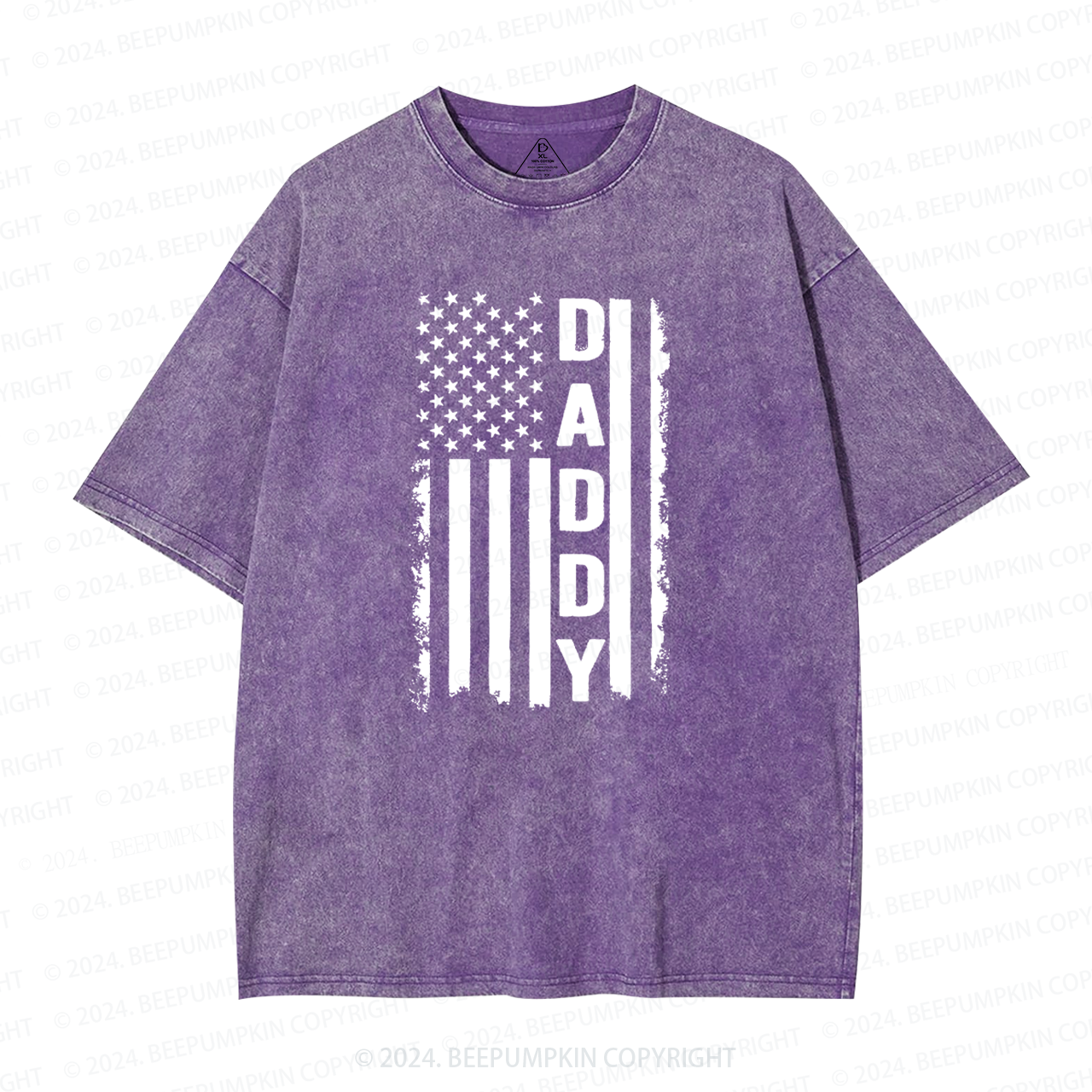 Daddy American Flag Dad Washed T-Shirts 