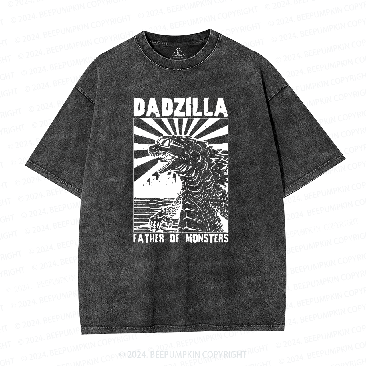 Dadzilla Father Of Monster Dad Washed T-Shirts 
