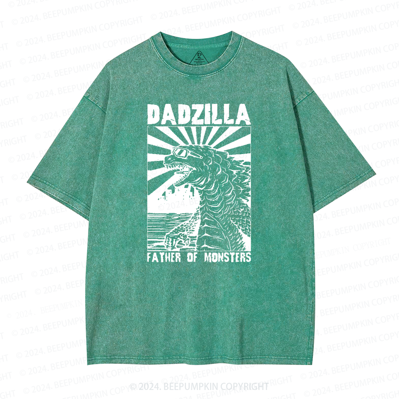 Dadzilla Father Of Monster Dad Washed T-Shirts 