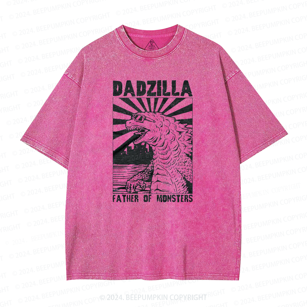Dadzilla Father Of Monster Dad Washed T-Shirts 