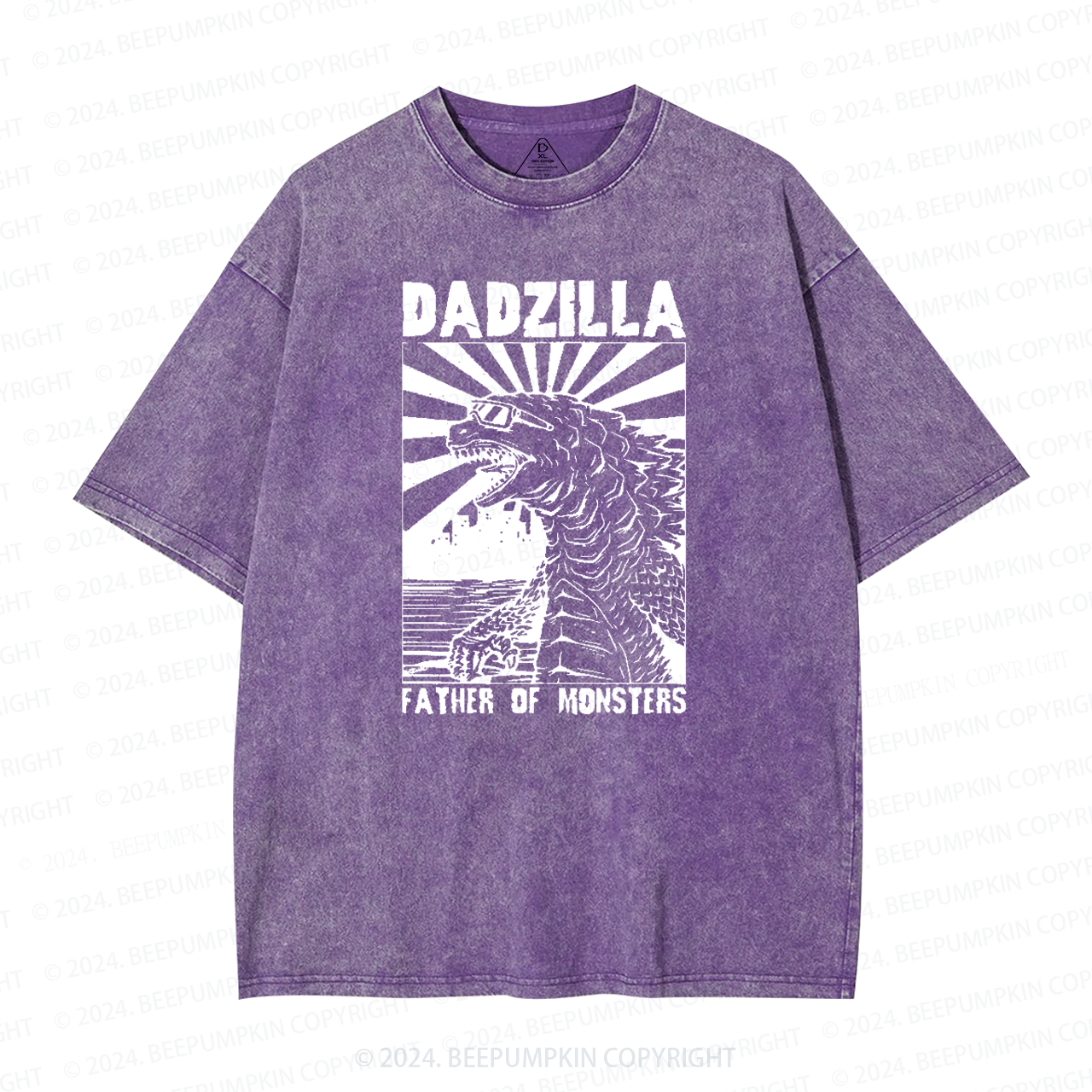 Dadzilla Father Of Monster Dad Washed T-Shirts 