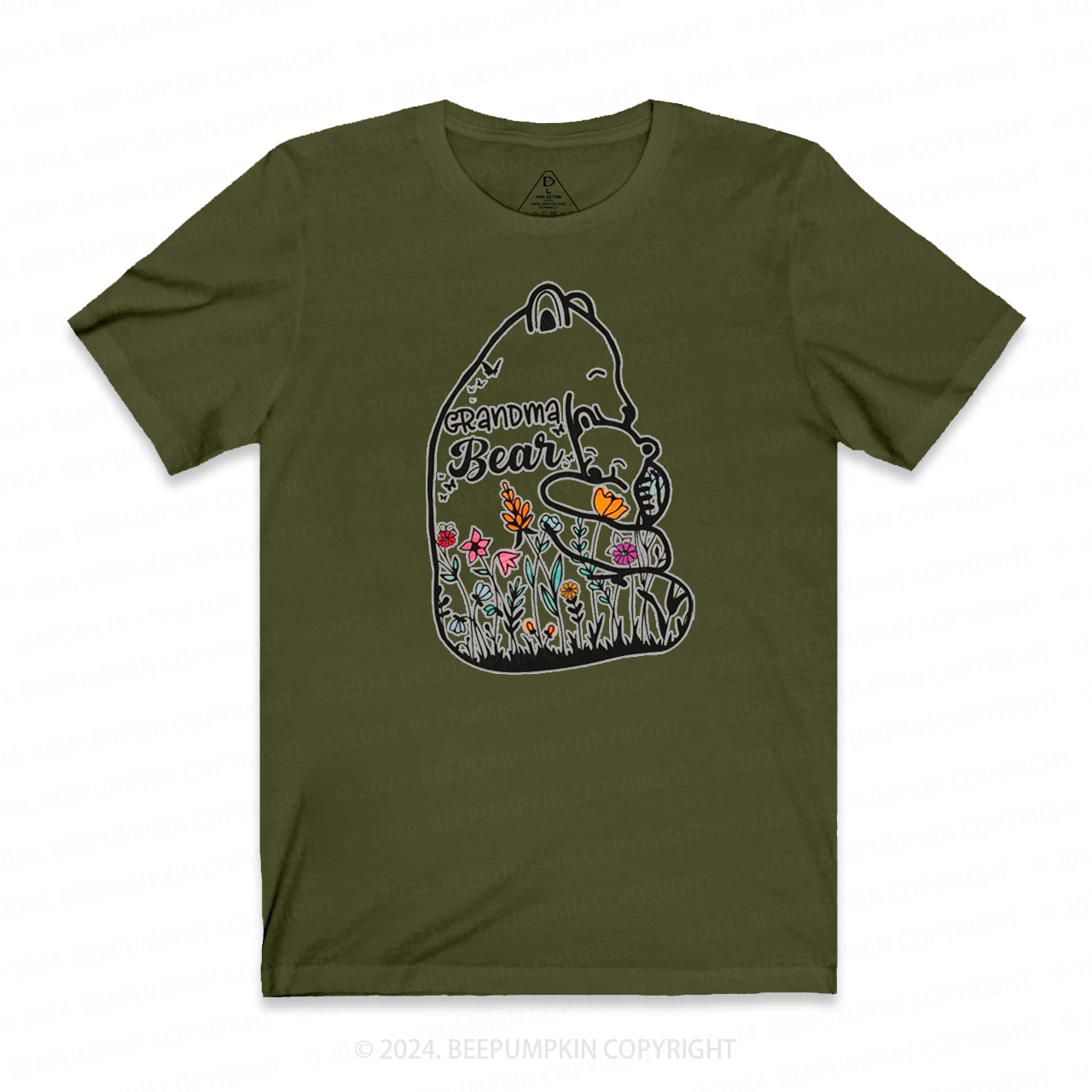 Floral Grandma Bear T-Shirts 