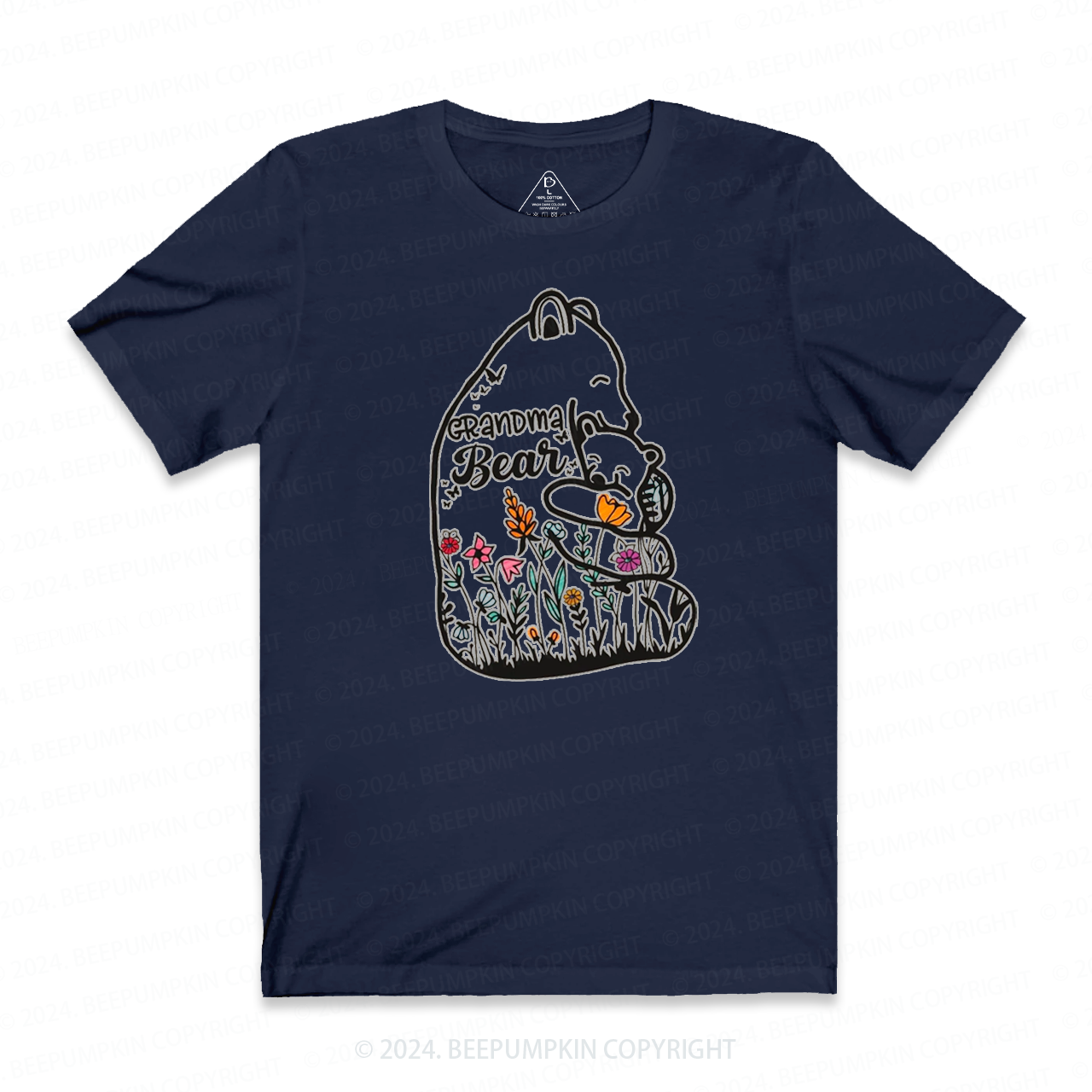 Floral Grandma Bear T-Shirts 