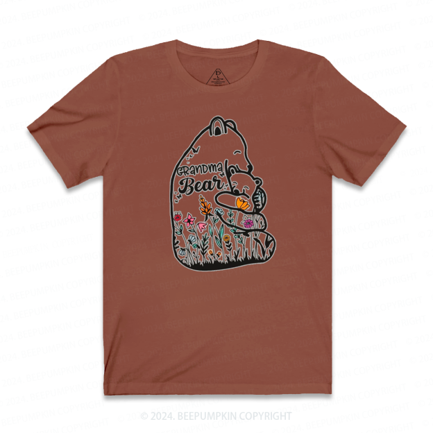 Floral Grandma Bear T-Shirts 