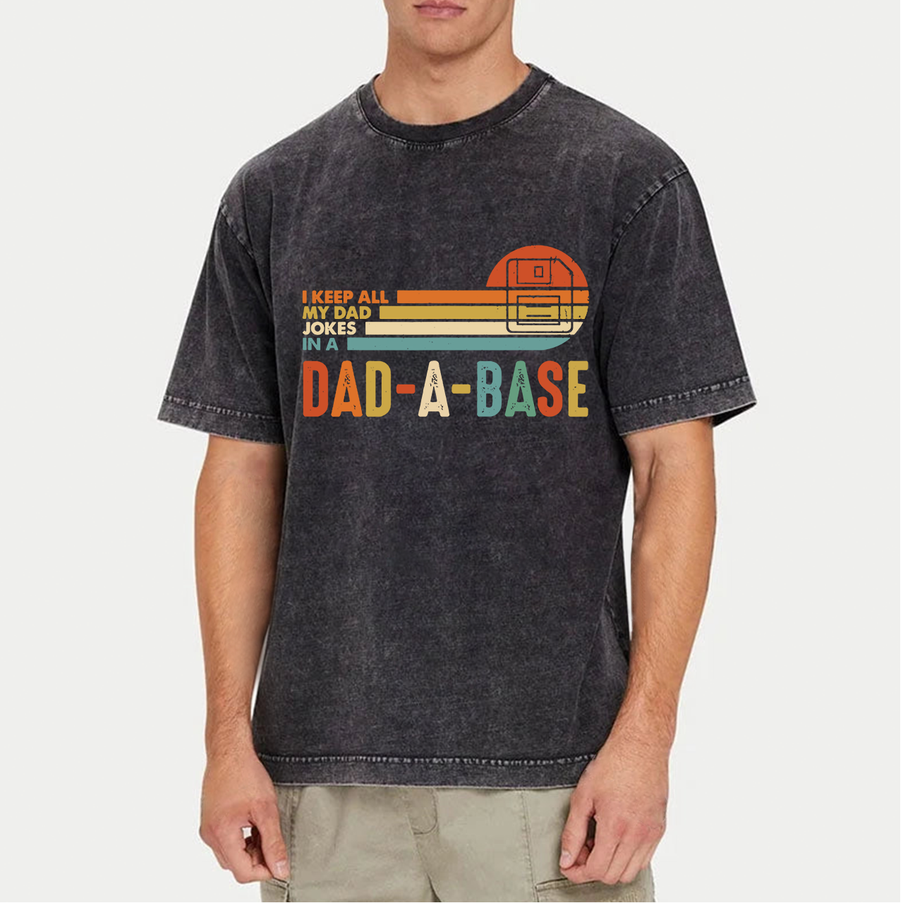 I Keep All My Dad Jokes In Dad A Base Boat Washed T-Shirts 