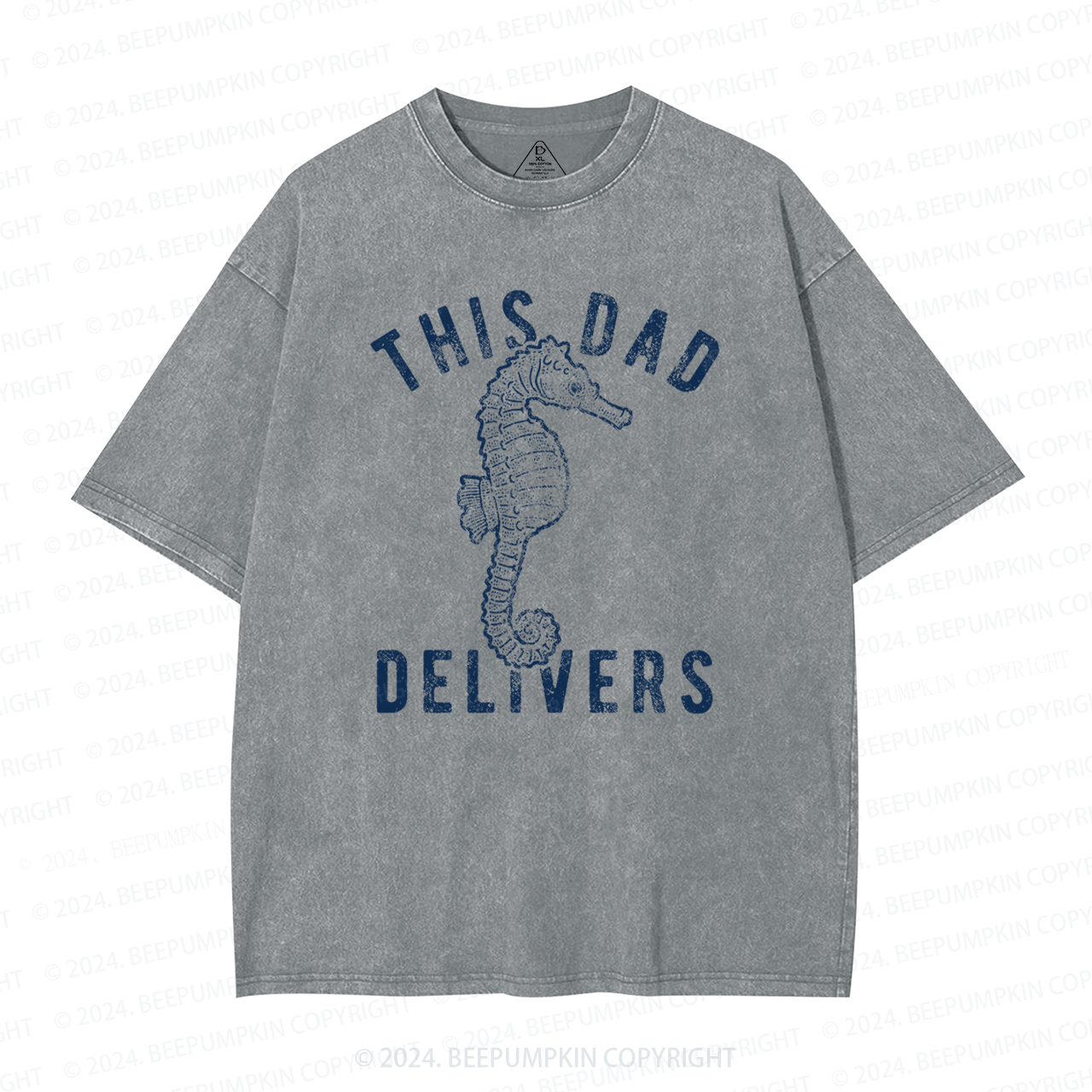 This Dad Delivers Seahorse Washed T-Shirts 