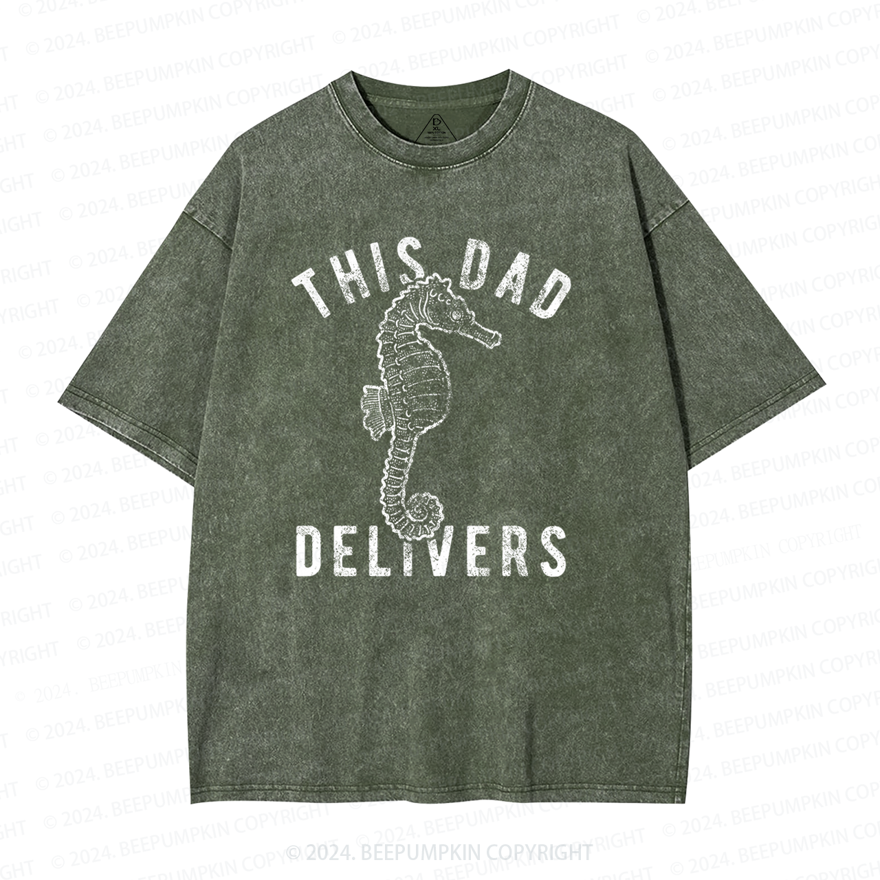 This Dad Delivers Seahorse Washed T-Shirts 