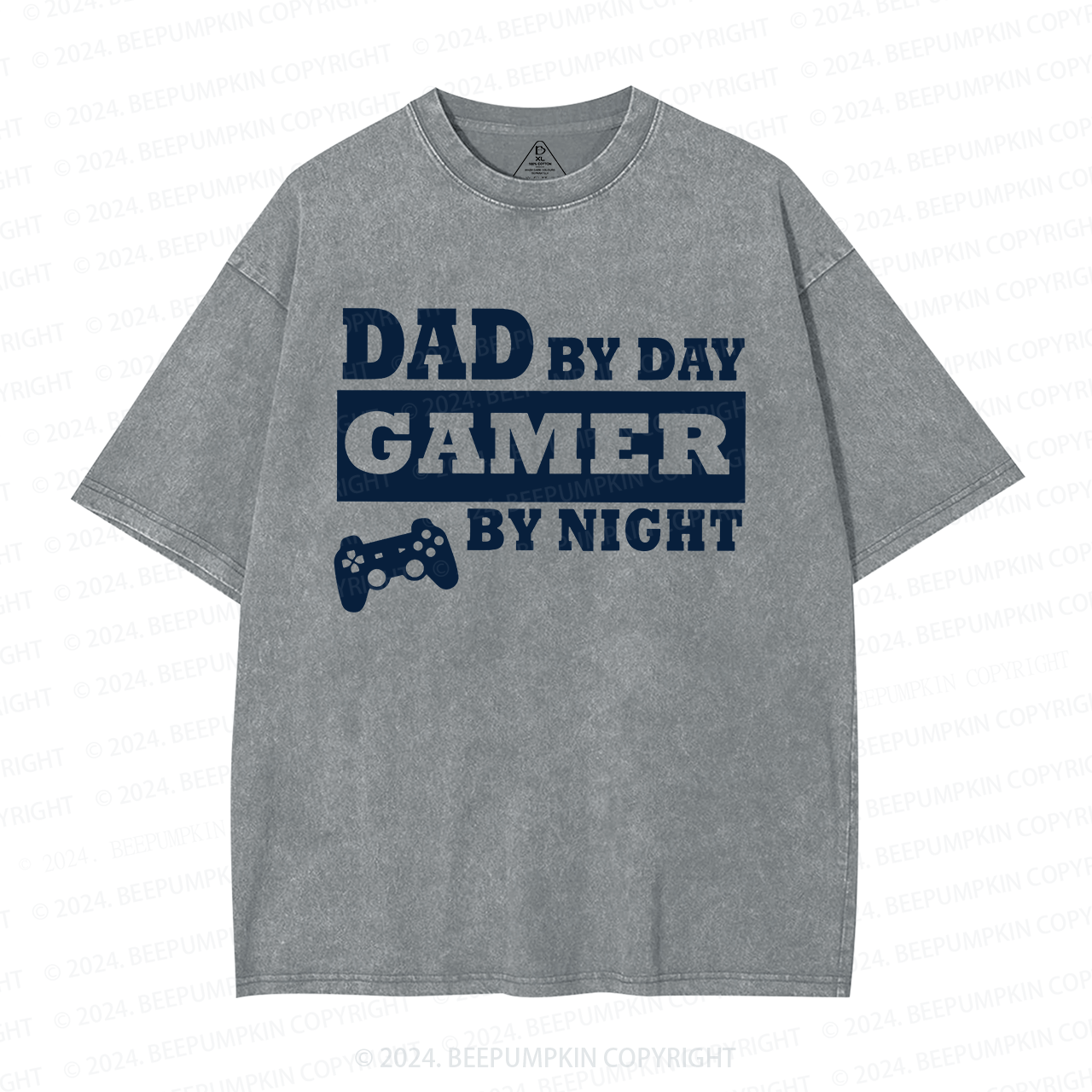 Dad By Day Gamer By Night Washed T-Shirts 