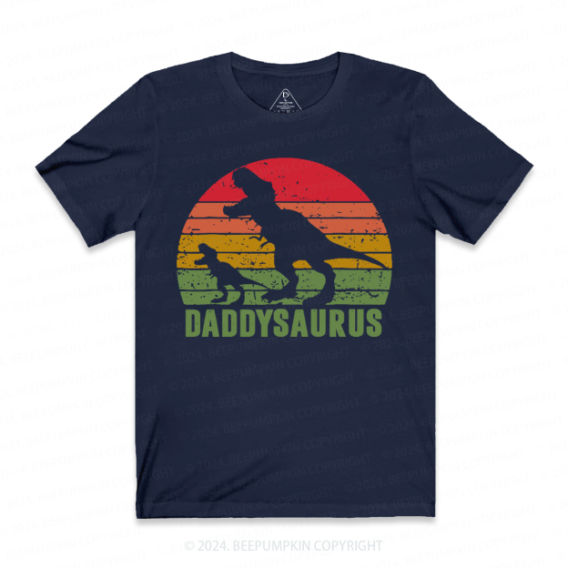 Personalized Daddy Saurus Roaring Dinosaur T-shirt